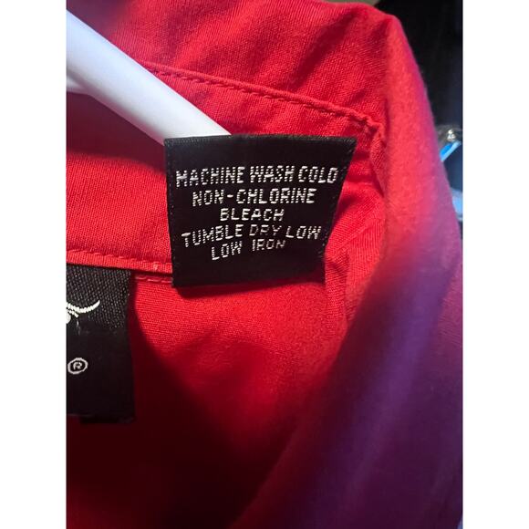 Dragonfly Mens Vintage Cowboy Western Red Pearl Snap Popper Shirt Medium - Picture 11 of 11